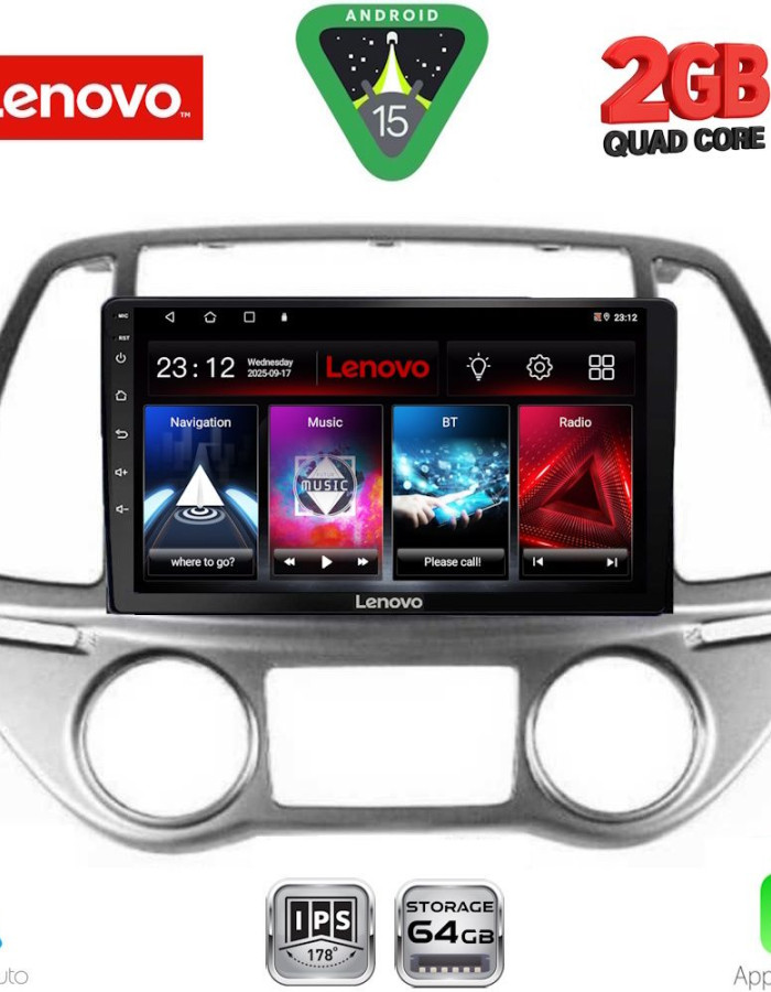 LENOVO LVD 2227_CPA CLIMA (9inc) MULTIMEDIA TABLET for HYUNDAI i20 mod. 2008-2012