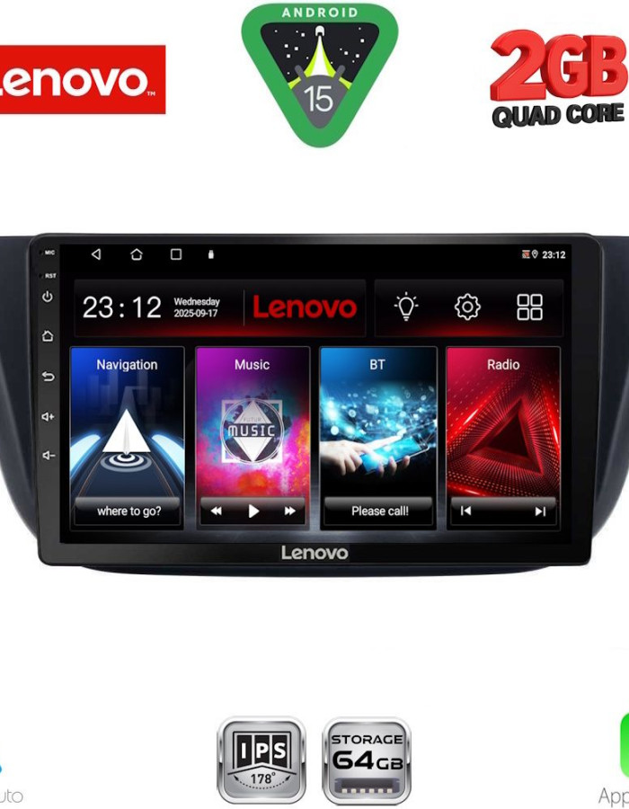 LENOVO LVD 2265_CPA (9inc) MULTIMEDIA TABLET for IVECO DAILY mod. 2014-2023