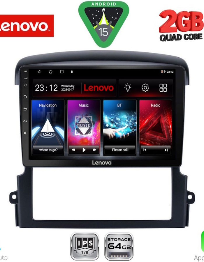 LENOVO LVD 2317_CPA (9inc) MULTIMEDIA TABLET for KIA SORENTO mod. 2006-2009