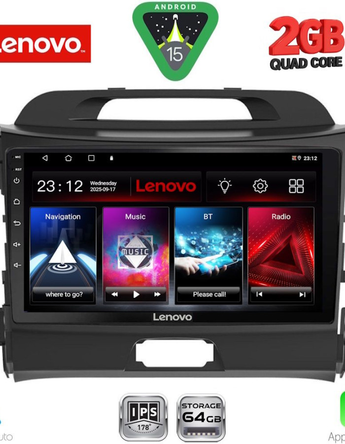 LENOVO LVD 2325_CPA (9inc) MULTIMEDIA TABLET for KIA SPORTAGE mod. 2010-2015