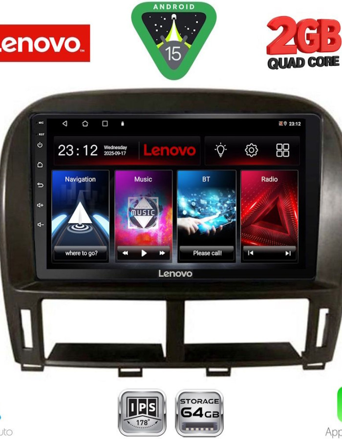 LENOVO LVD 2343_CPA (9inc) MULTIMEDIA TABLET for LEXUS LS 430 – XF 430 mod. 2000-2006