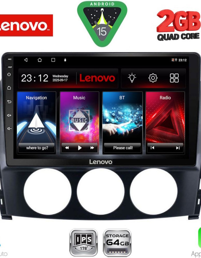 LENOVO LVD 2392_CPA (9inc) MULTIMEDIA TABLET for MAZDA MX5 mod. 2005-2015