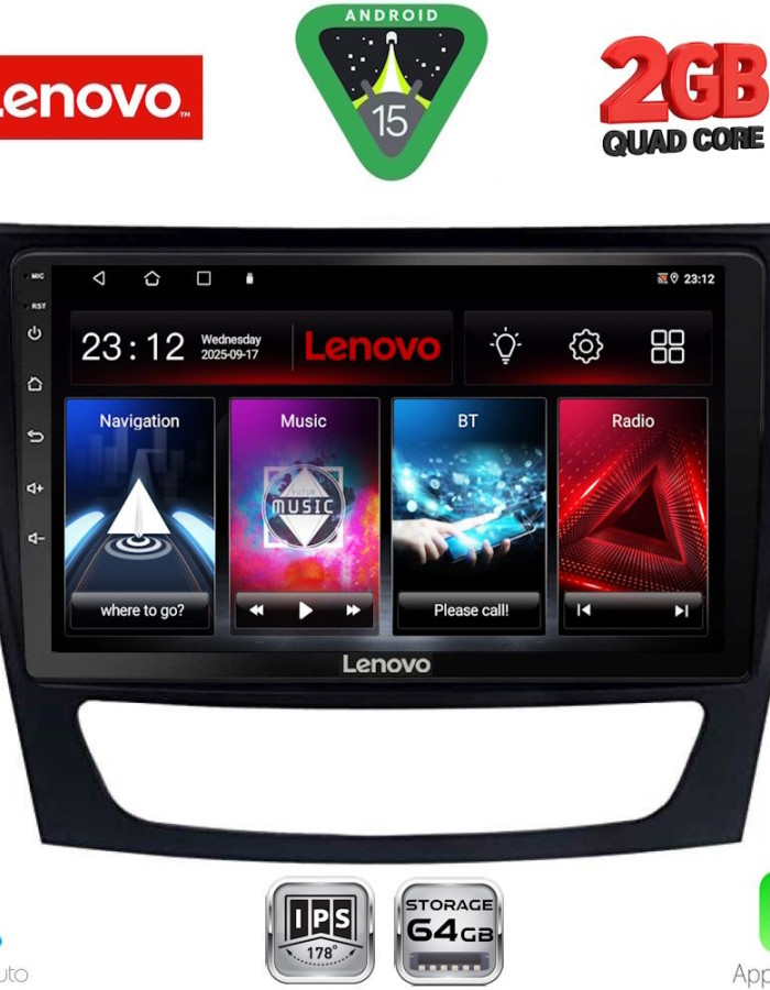 LENOVO LVD 2408_CPA (9inc) MULTIMEDIA TABLET for MERCEDES E (W211) – CLS (W219) mod. 2003-2009