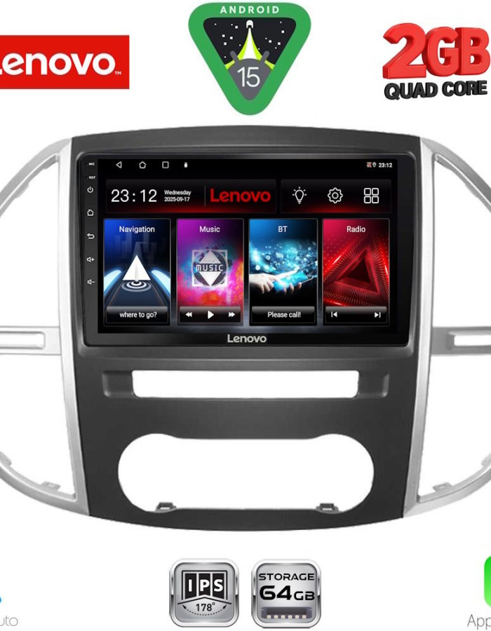 LENOVO LVD 2429_CPA (10inc) MULTIMEDIA TABLET for MERCEDES VITO – VIANO  (W447) mod. 2015-2024