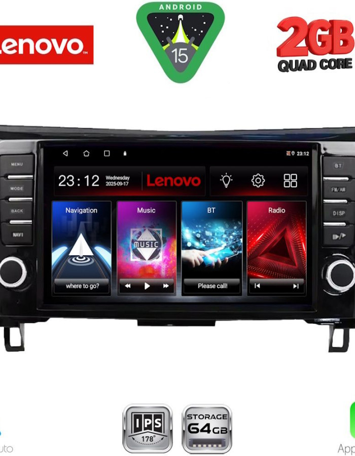 LENOVO LVD 2467_CPA (9inc) MULTIMEDIA TABLET for NISSAN QASHQAI - XTRAIL mod. 2014-2021