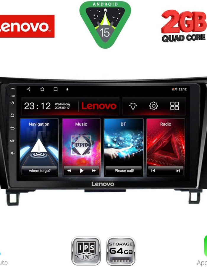LENOVO LVD 2468_CPA (10inc) MULTIMEDIA TABLET for NISSAN QASHQAI - XTRAIL mod. 2014-2021