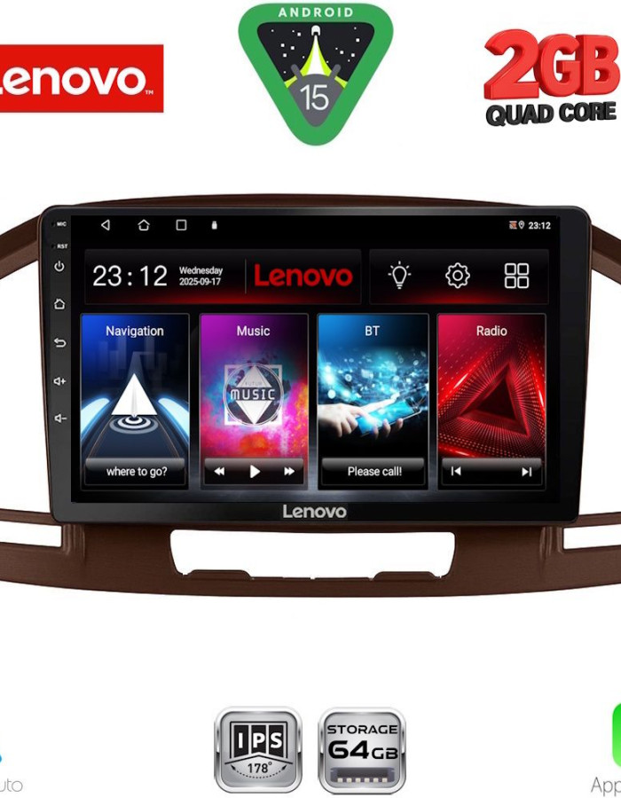 LENOVO LVD 2491BR_CPA (9inc) MULTIMEDIA TABLET for OPEL INSIGNIA  mod. 2008-2013 (BROWN)
