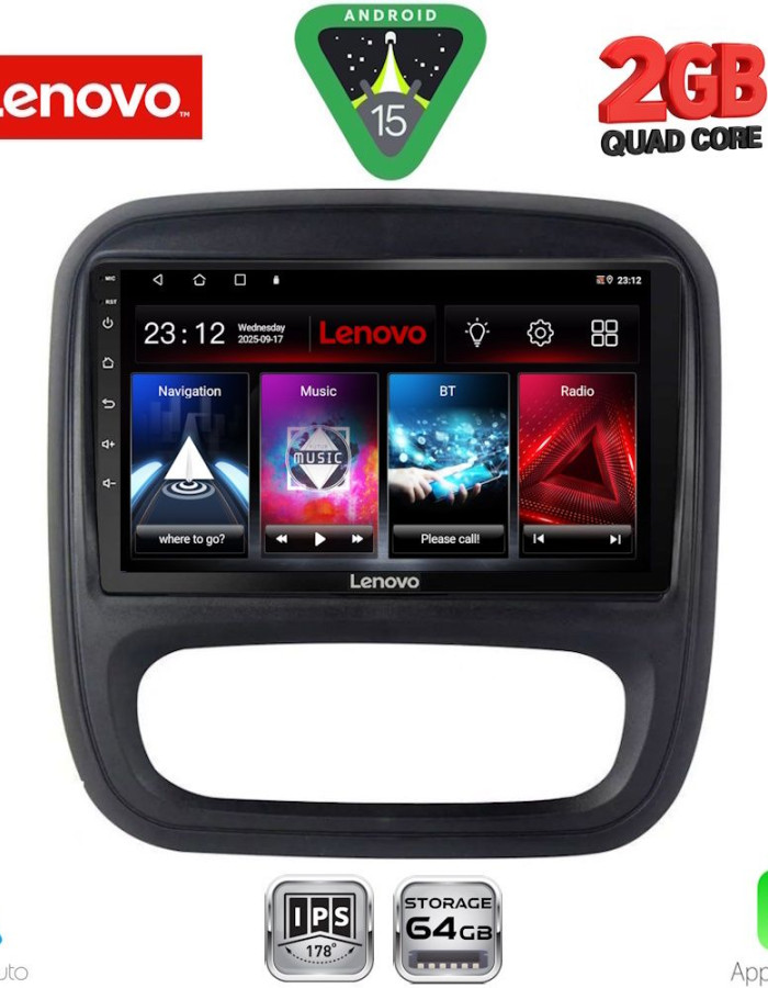 LENOVO LVD 2499_CPA (9inc) MULTIMEDIA TABLET for OPEL VIVARO – RENAULT TRAFIC – FIAT TALENDO – NISSAN NV 300 mod. 2014-2019