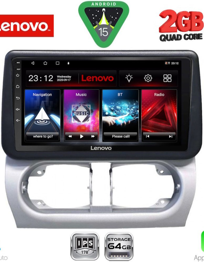 LENOVO LVD 2500_CPA (9inc) MULTIMEDIA TABLET for OPEL CORSA C mod 2000-2006 - TIGRA mod. 2004-2009