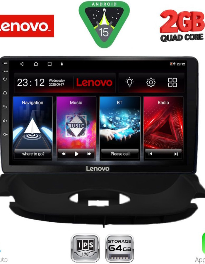 LENOVO LVD 2505_CPA (9inc) MULTIMEDIA TABLET for PEUGEOT 206 mod. 1998-2006