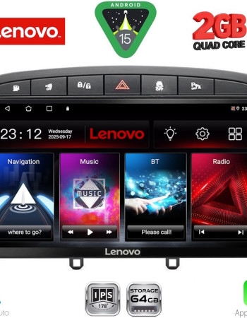 LENOVO LVD 2513BL_CPA (9inc) MULTIMEDIA TABLET for PEUGEOT 308 mod. 2007-2012 - RCZ mod. 2009-2015 (BLACK)