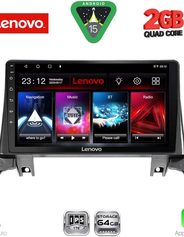 LENOVO LVD 2519_GPS (9inc) MULTIMEDIA TABLET for PEUGEOT 3008 - 5008 mod. 2016-2024