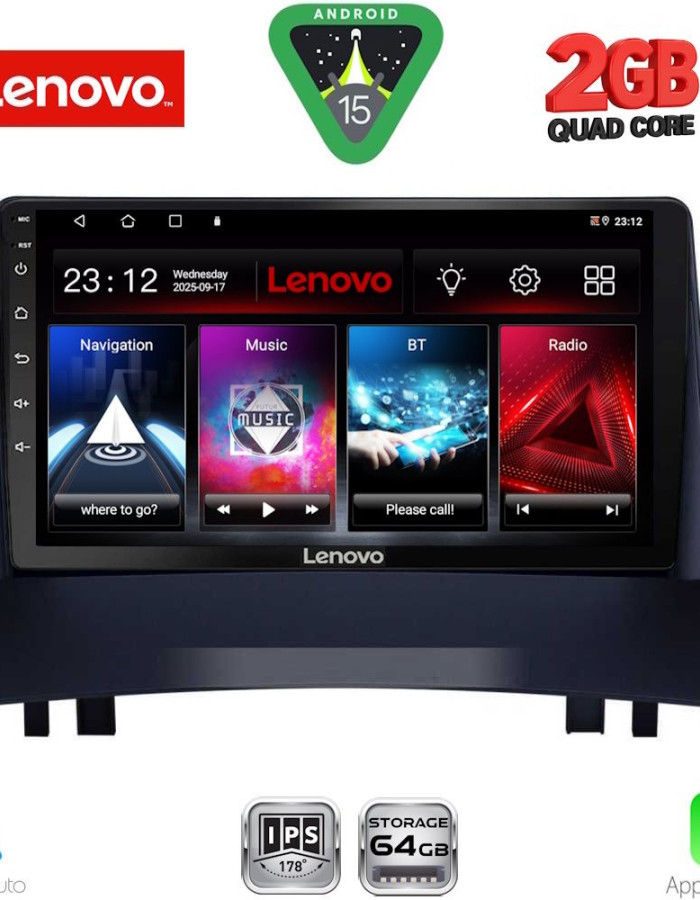 LENOVO LVD 2555_CPA (9inc) MULTIMEDIA TABLET for RENAULT MEGANE 2 mod. 2002-2008
