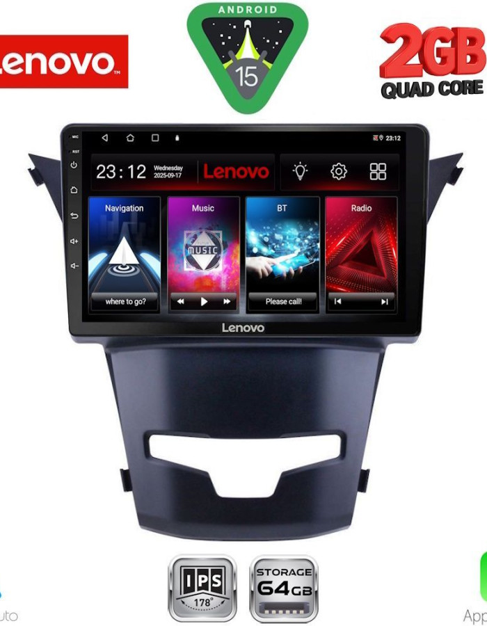 LENOVO LVD 2653_CPA (9inc) MULTIMEDIA TABLET for SSANGYONG KORANDO mod. 2014-2019