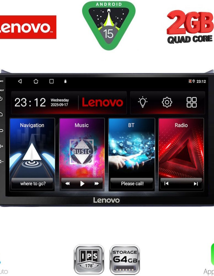 LENOVO LVD 2682_CPA (9inc) MULTIMEDIA TABLET for OPEL AGILA - SUZUKI SPLASH mod. 2008-2018
