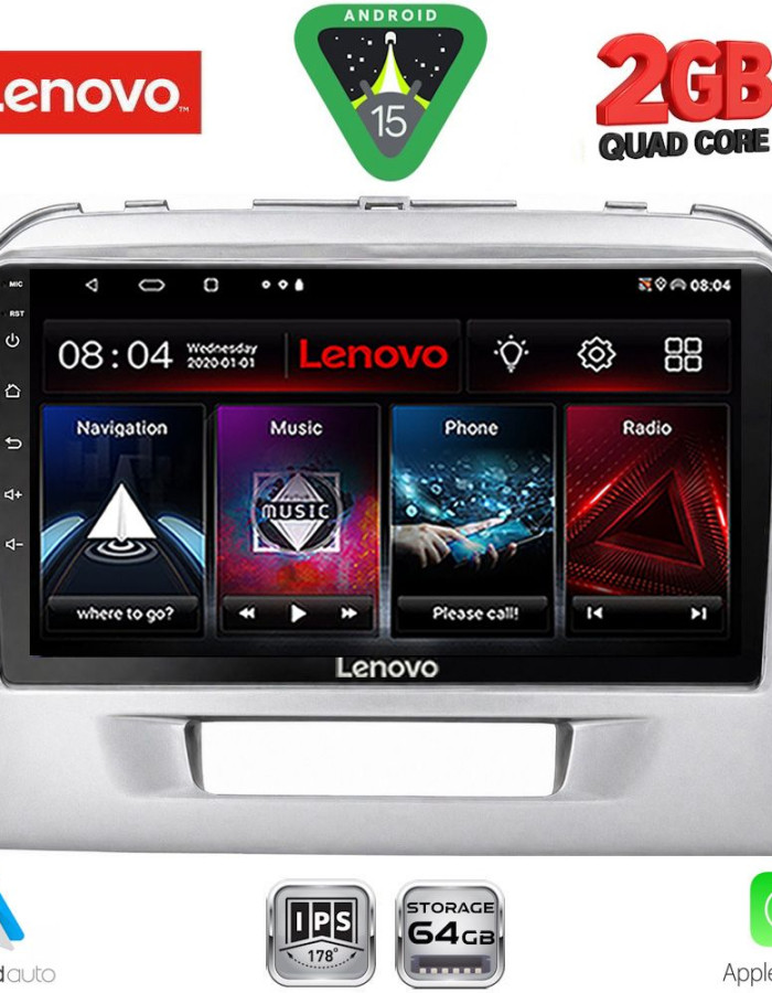LENOVO LVD 2697SL_CPA (9inc) MULTIMEDIA TABLET for SUZUKI VITARA mod. 2016-2025 (SILVER)