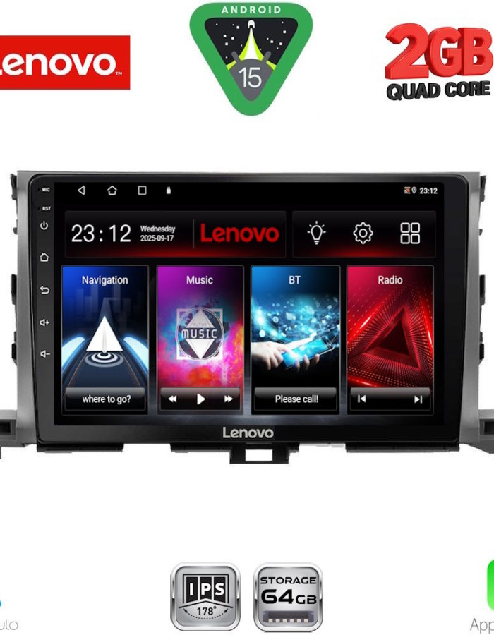 LENOVO LVD 2700_CPA (10inc) MULTIMEDIA TABLET for TOYOTA HIGHLANDER mod. 2014-2019