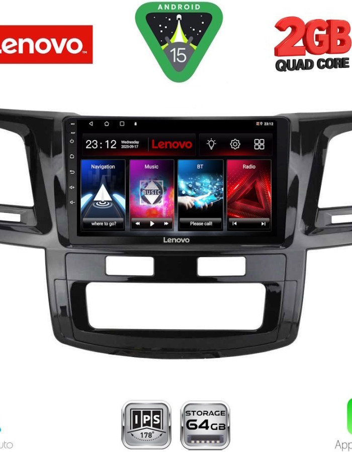 LENOVO LVD 2720_CPA (9inc) MULTIMEDIA TABLET for TOYOTA HILUX mod. 2005-2016