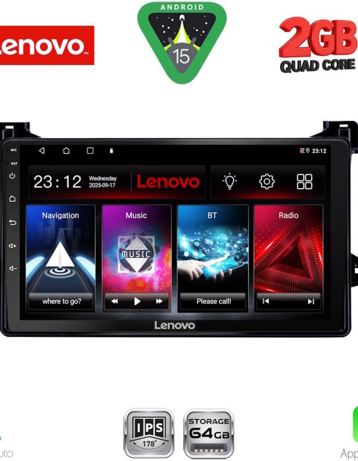 LENOVO LVD 2727_CPA (9inc) MULTIMEDIA TABLET for TOYOTA PRIUS mod. 2016-2020