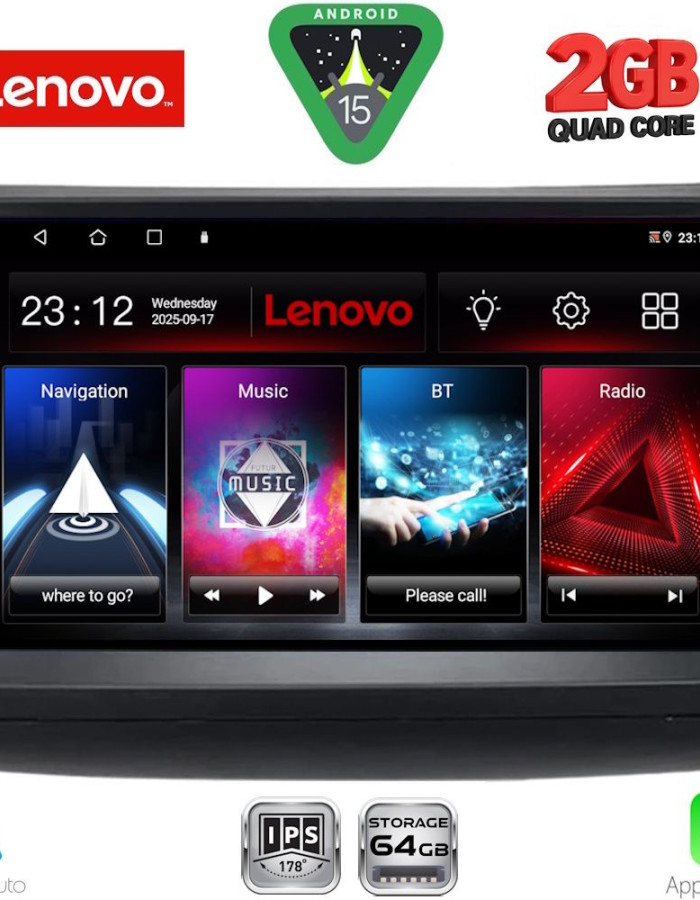 LENOVO LVD 2728_CPA (9inc) MULTIMEDIA TABLET for TOYOTA PRIUS mod. 2003-2009