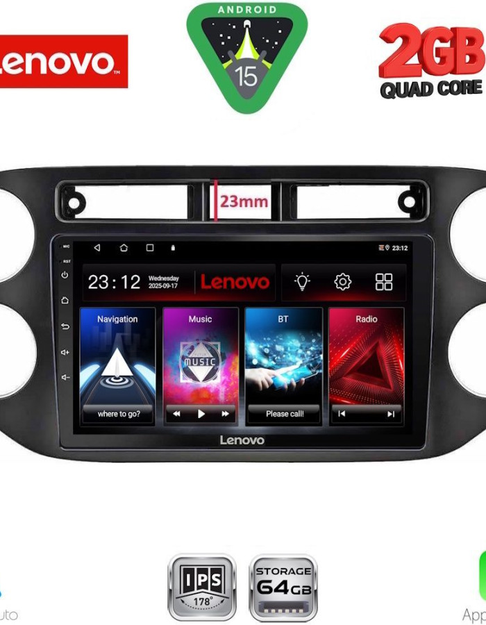 LENOVO LVD 2760BL_CPA (9inc) MULTIMEDIA TABLET for VW TIGUAN mod. 2011-2016 (BLACK)