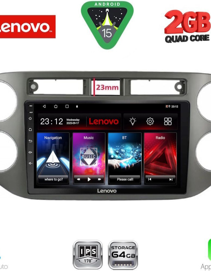 LENOVO LVD 2760GR_CPA (9inc) MULTIMEDIA TABLET for VW TIGUAN mod. 2011-2016 (GREY)