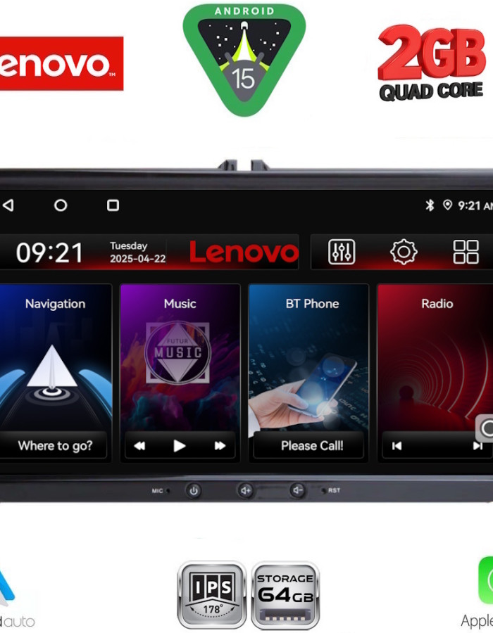 LENOVO LVD 289_CPA (9inc) MULTIMEDIA TABLET for SEAT - SKODA - VW mod. 2004-2014