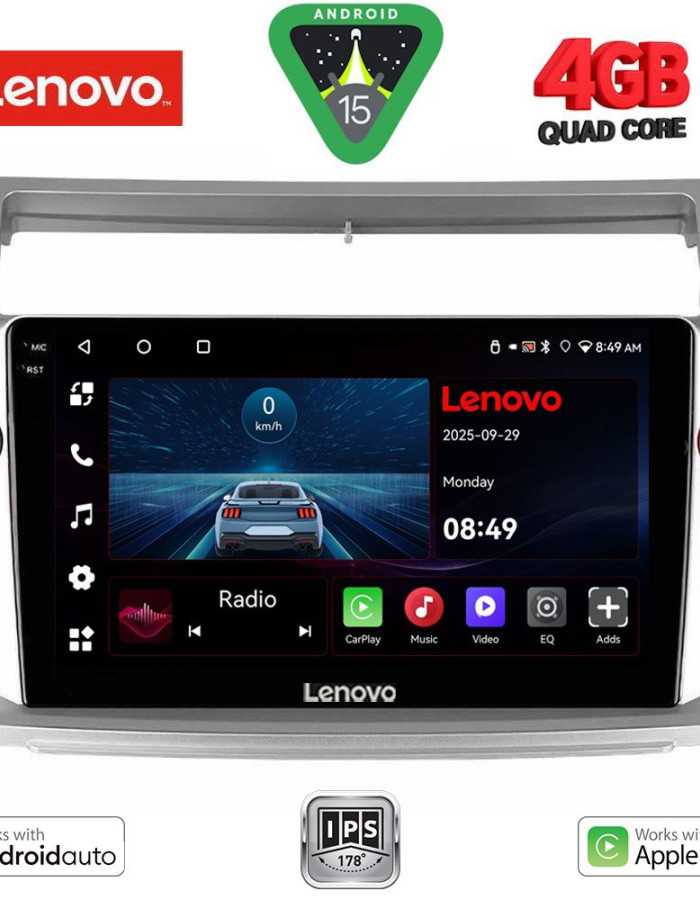 LENOVO LVE 8084SL_CPAA (9inc) MULTIMEDIA TABLET for CITROEN C4  mod. 2004-2011 (SILVER)