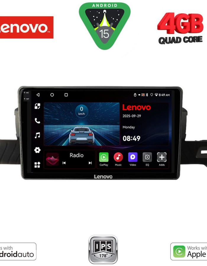 LENOVO LVE 8094_CPAA (9inc) MULTIMEDIA TABLET for CITROEN C3 mod. 2024-2026