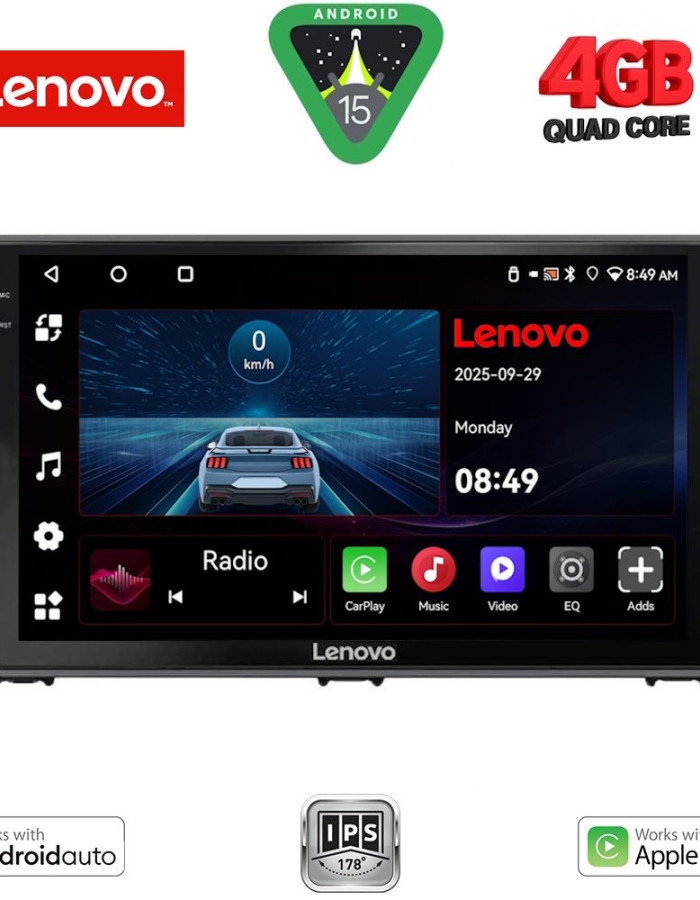 LENOVO LVE 8109_CPAA (9inc) MULTIMEDIA TABLET for DACIA LOGAN - SANDERO - JOGGER mod. 2020-2026