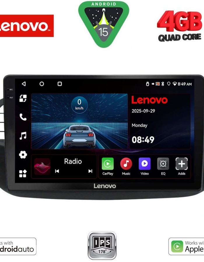 LENOVO LVE 8130BL_CPAA (9inc) MULTIMEDIA TABLET for FIAT 500 mod. 2007-2015  (BLACK)