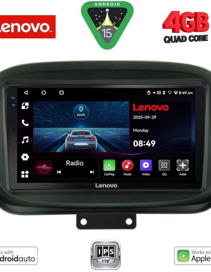 LENOVO LVE 8134_CPAA (9inc) MULTIMEDIA TABLET for FIAT 500X mod. 2014-2024