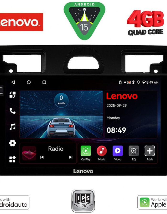 LENOVO LVE 8153BL_CPAA (9inc) MULTIMEDIA TABLET for FORD FIESTA mod. 2005-2008 (BLACK)