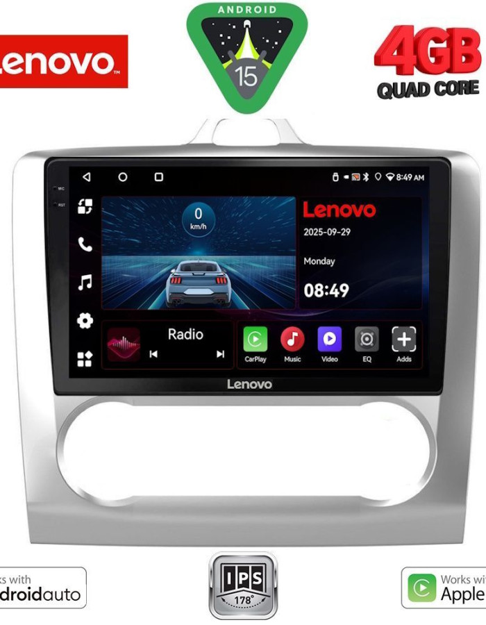 LENOVO LVE 8156SL_CPAA CLIMA (9inc) MULTIMEDIA TABLET for FORD FOCUS mod. 2005-2012 (SILVER)