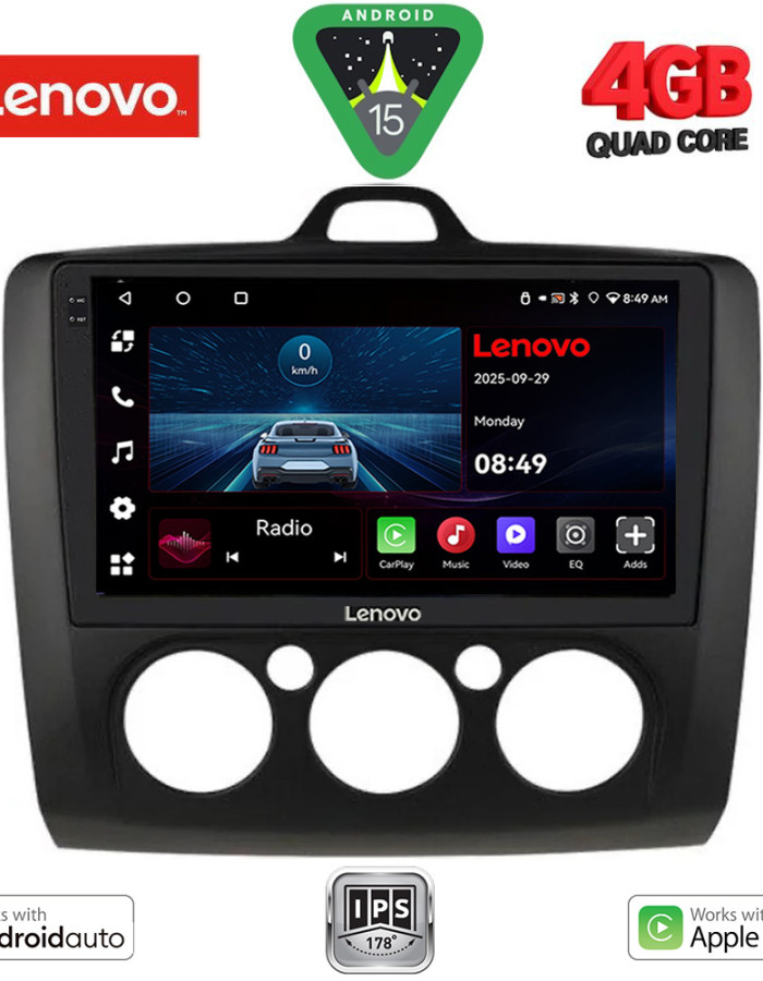 LENOVO LVE 8156BL_CPAA A/C (9inc) MULTIMEDIA TABLET for FORD FOCUS mod. 2005-2012 (BLACK)