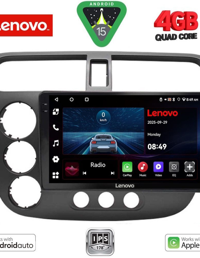 LENOVO LVE 8187_CPAA (9inc) MULTIMEDIA TABLET for HONDA CIVIC 4D mod. 2001-2006