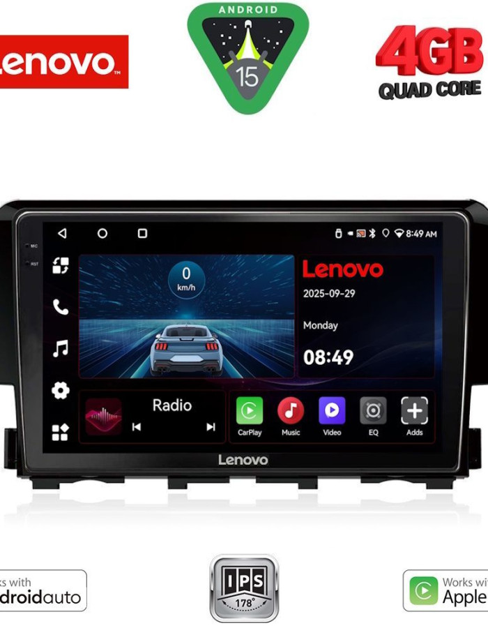 LENOVO LVE 8191_CPAA (9inc) MULTIMEDIA TABLET for HONDA CIVIC mod. 2016-2021