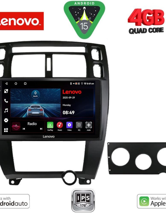LENOVO LVE 8241BL_CPAA (10inc) MULTIMEDIA TABLET for HYUNDAI TUCSON mod. 2004-2010 (BLACK)