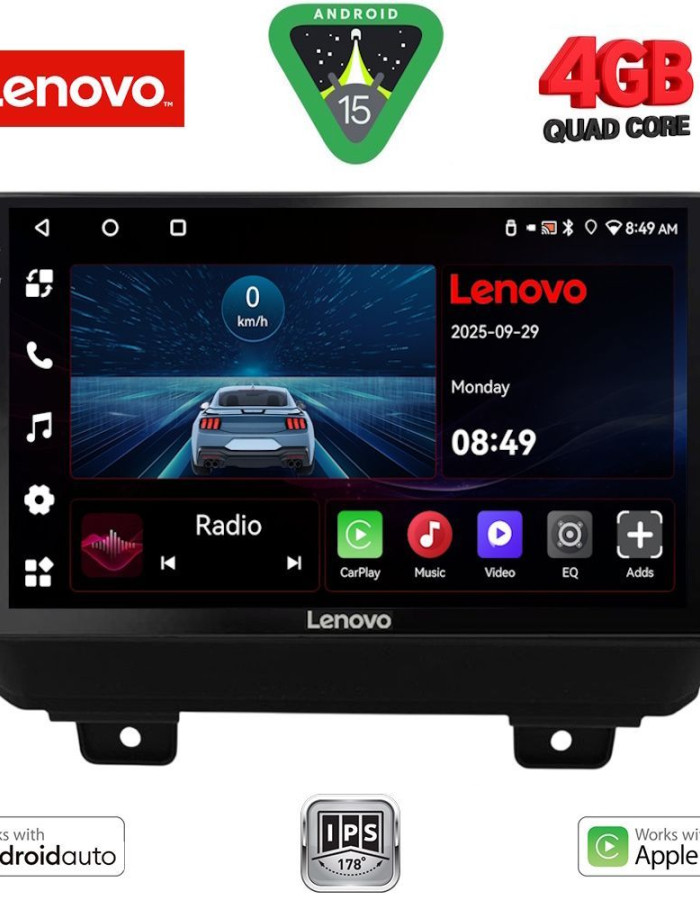 LENOVO LVE 8298_CPAA (9inc) MULTIMEDIA TABLET for JEEP WRANGLER mod. 2018-2026