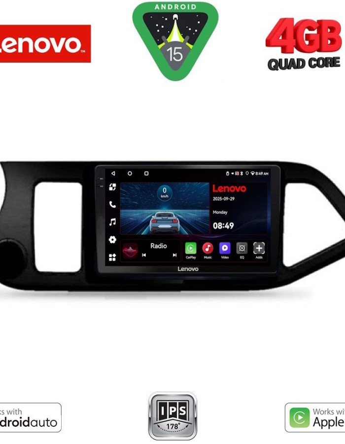 LENOVO LVE 8308_CPAA (9inc) MULTIMEDIA TABLET for KIA PICANTO mod. 2011-2017