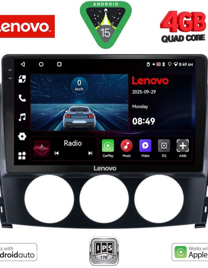 LENOVO LVE 8392_CPAA (9inc) MULTIMEDIA TABLET for MAZDA MX5 mod. 2005-2015