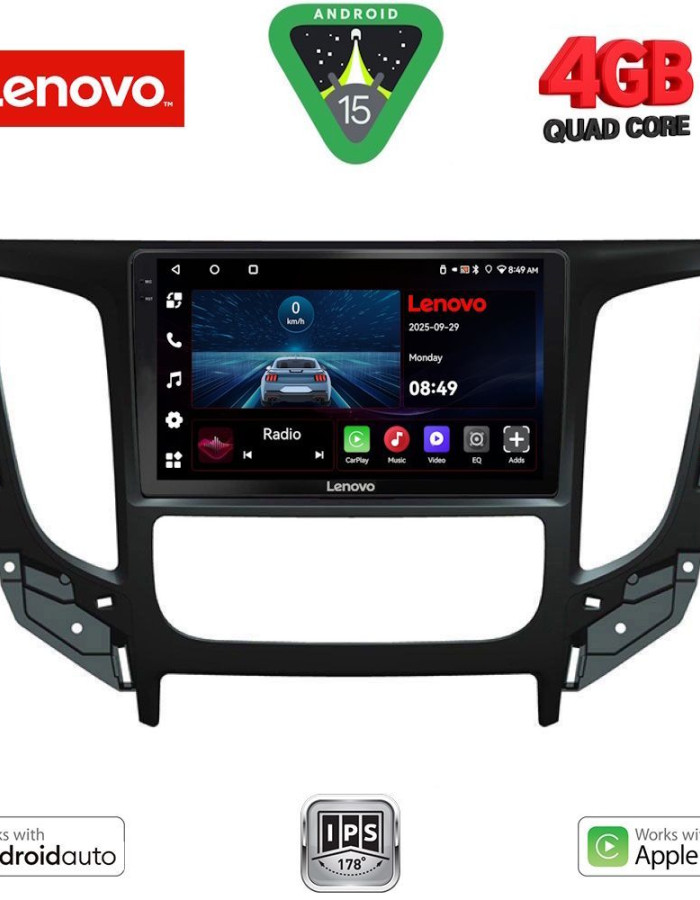 LENOVO LVE 8437_CPAA CLIMA (9inc) MULTIMEDIA TABLET for MITSUBISHI L200 mod. 2015-2019 with CLIMA