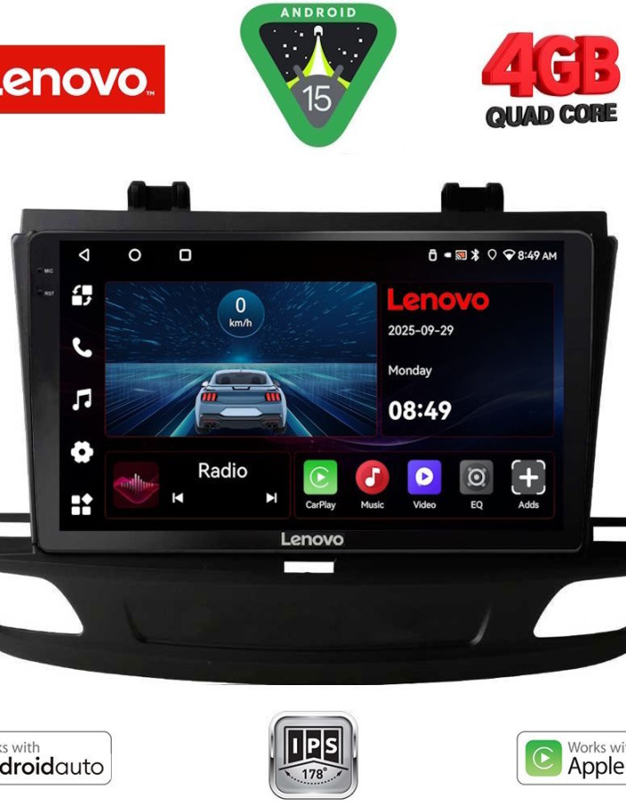 LENOVO LVE 8493_CPAA (9inc) MULTIMEDIA TABLET for OPEL INSIGNIA mod. 2018-2024