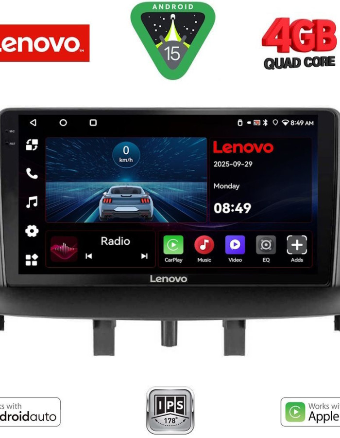 LENOVO LVE 8556_CPAA (9inc) MULTIMEDIA TABLET for RENAULT MEGANE 3 mod. 2009-2016