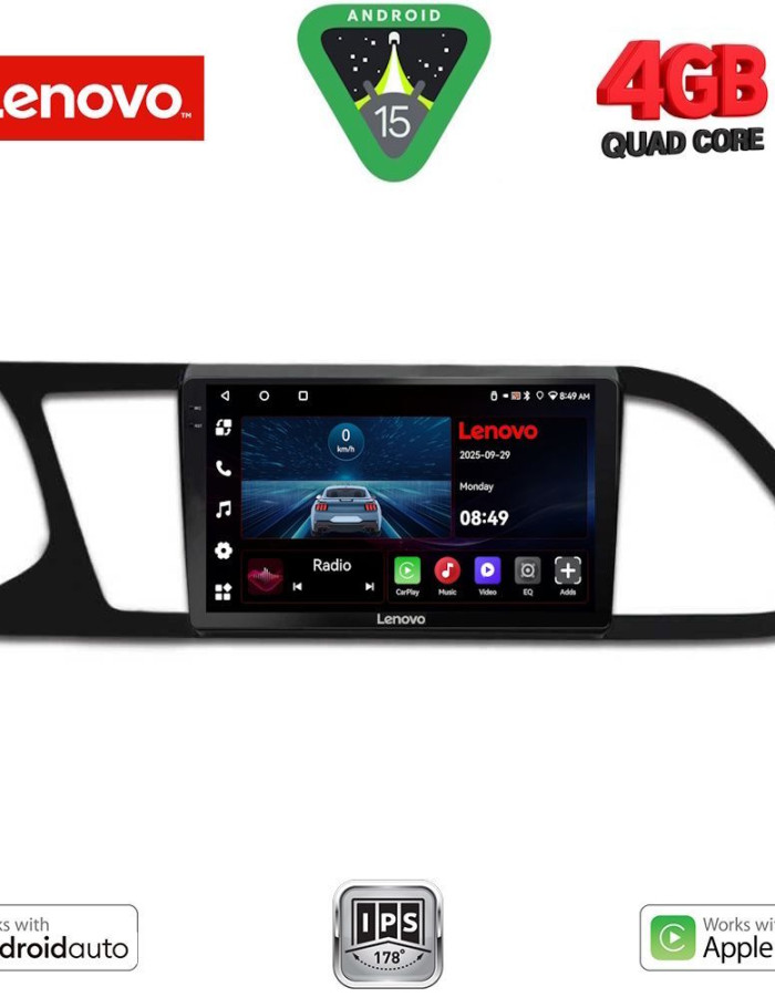 LENOVO LVE 8575_CPAA (9inc) MULTIMEDIA TABLET for SEAT LEON mod. 2012-2021