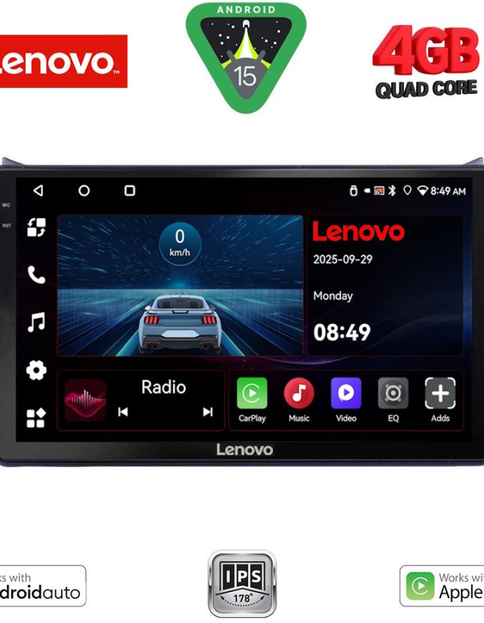LENOVO LVE 8682_CPAA (9inc) MULTIMEDIA TABLET for OPEL AGILA - SUZUKI SPLASH mod. 2008-2018