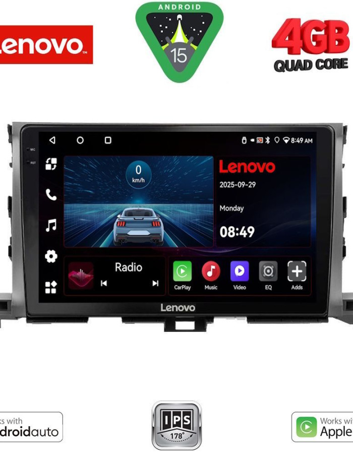 LENOVO LVE 8700_CPAA (10inc) MULTIMEDIA TABLET for TOYOTA HIGHLANDER mod. 2014-2019