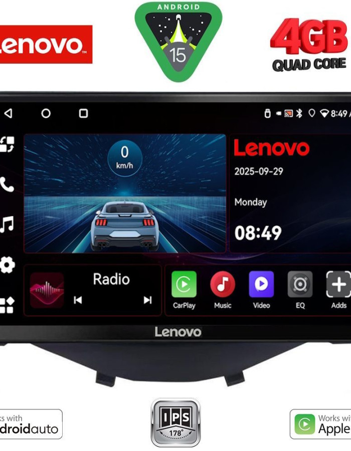LENOVO LVE 8715_CPAA CLIMA-A/C (9inc) MULTIMEDIA TABLET for CITROEN C1-PEUGEOT 108-TOYOTA AYGO mod. 2014-2022