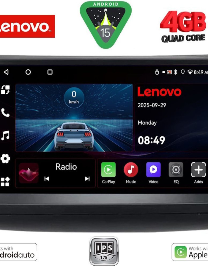 LENOVO LVE 8728_CPAA (9inc) MULTIMEDIA TABLET for TOYOTA PRIUS mod. 2003-2009