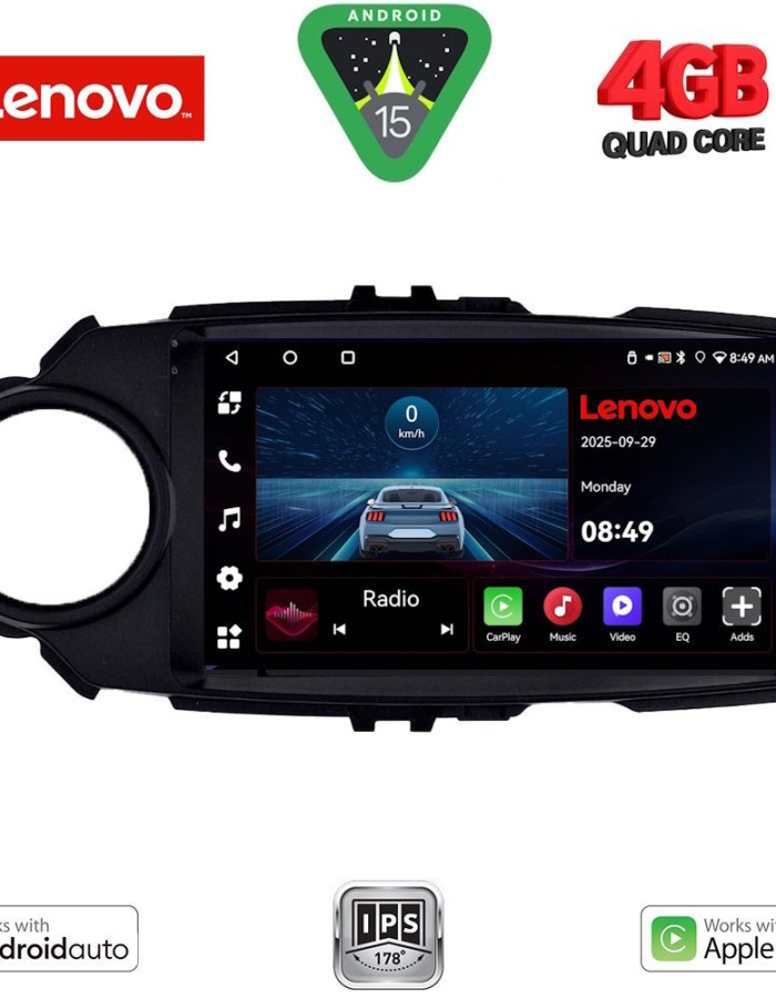 LENOVO LVE 8737FL_CPAA (9inc) MULTIMEDIA TABLET for TOYOTA YARIS mod. 2015-2020